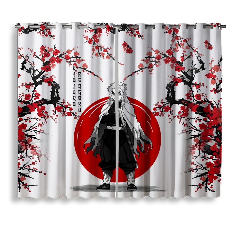 Rengoku Demon Slayer Anime Japan Style Window Curtain