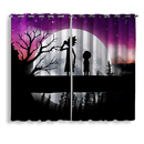 Rick And Morty Moon Night Background Window Curtain