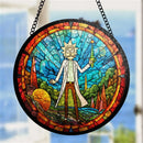 Rick And Morty Round Stained Glass Suncatcher