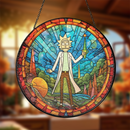 Rick And Morty Round Stained Glass Suncatcher