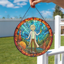Rick And Morty Round Stained Glass Suncatcher
