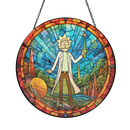 Rick And Morty Round Stained Glass Suncatcher