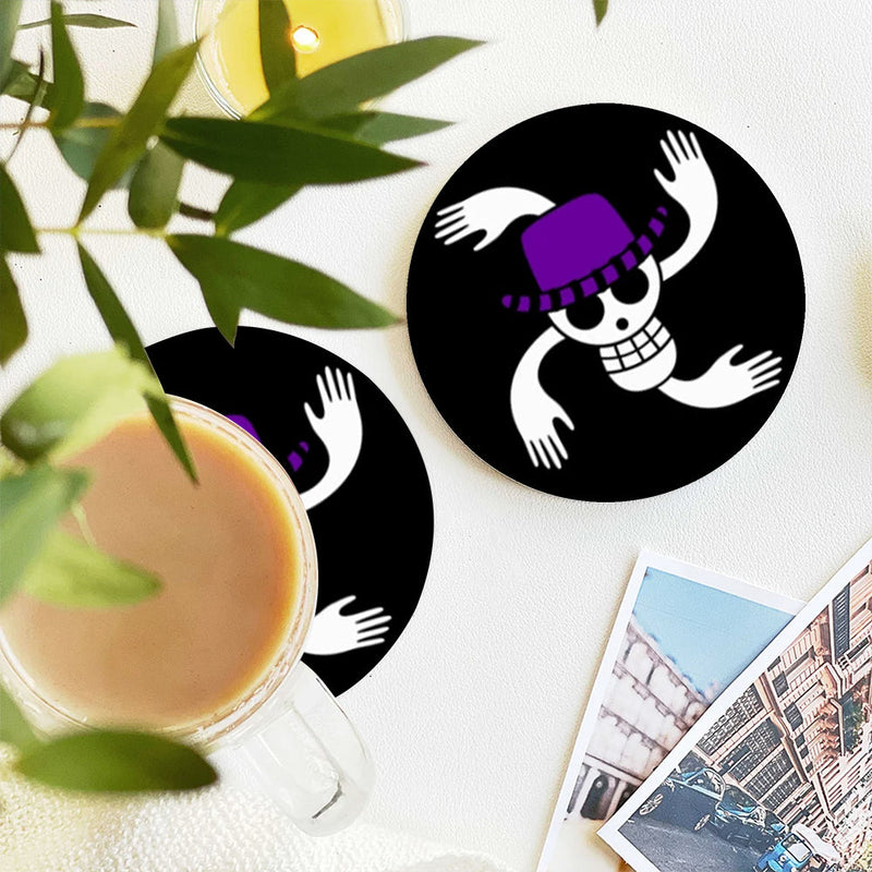 Robin One Piece Icon Skull Ceramic Decor Coaster - Gift Idea