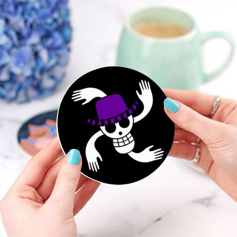 Robin One Piece Icon Skull Ceramic Decor Coaster - Gift Idea