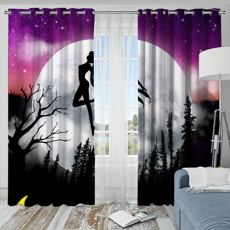 Sailor Moon Night Background Window Curtain