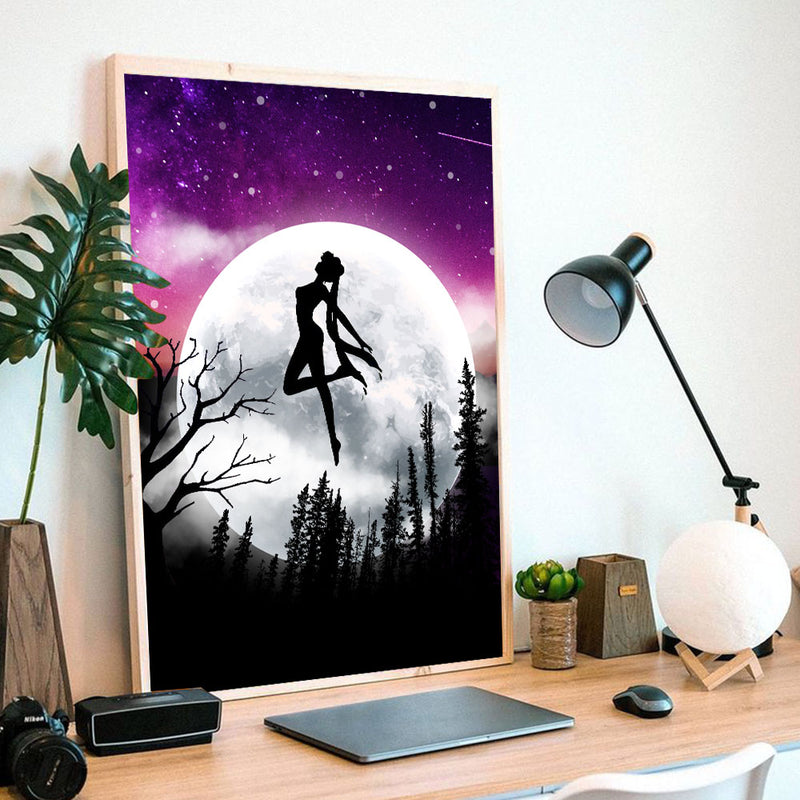 Sailor Moon Night - Living Room - Canvas Wall Art - Print - Wall Decor