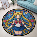 Sailor Moon Stained Glass Round Rug