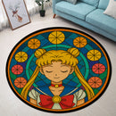 SailorMoon Stained Glass Round Rug