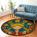 SailorMoon Stained Glass Round Rug