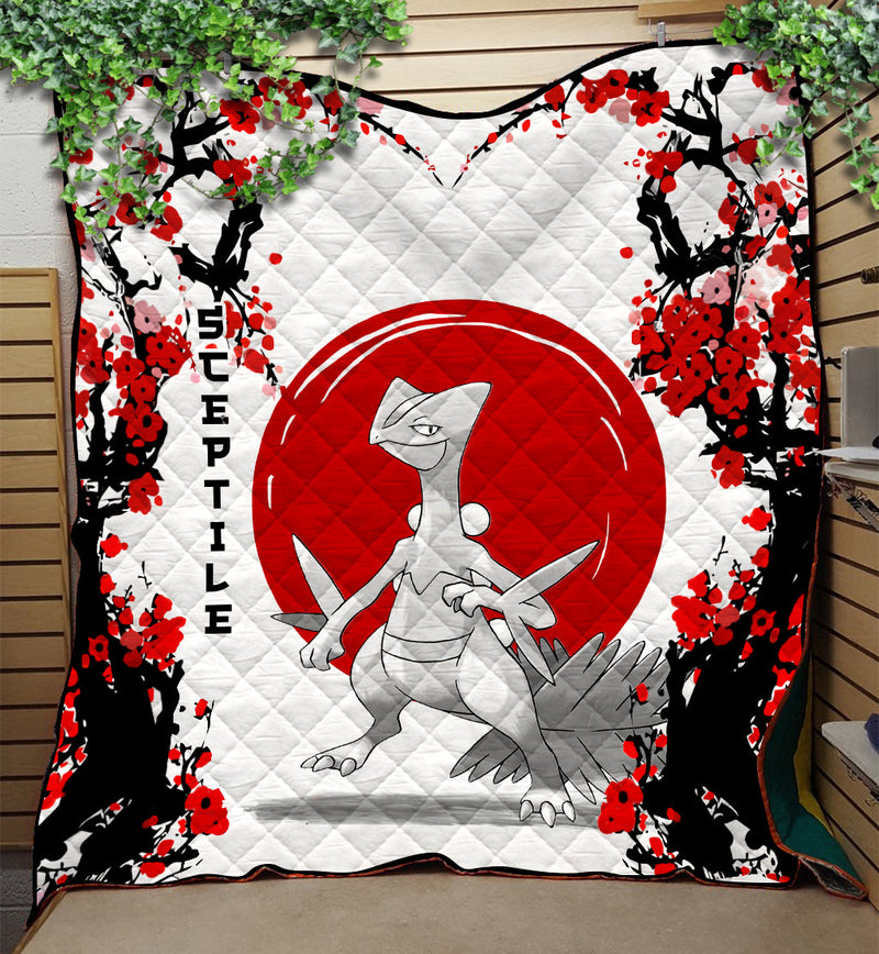 Sceptile Pokemon Japan Style Quilt Blanket