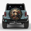 Sewing Machine Stained Glass Jeep Car Spare Tire Cover
