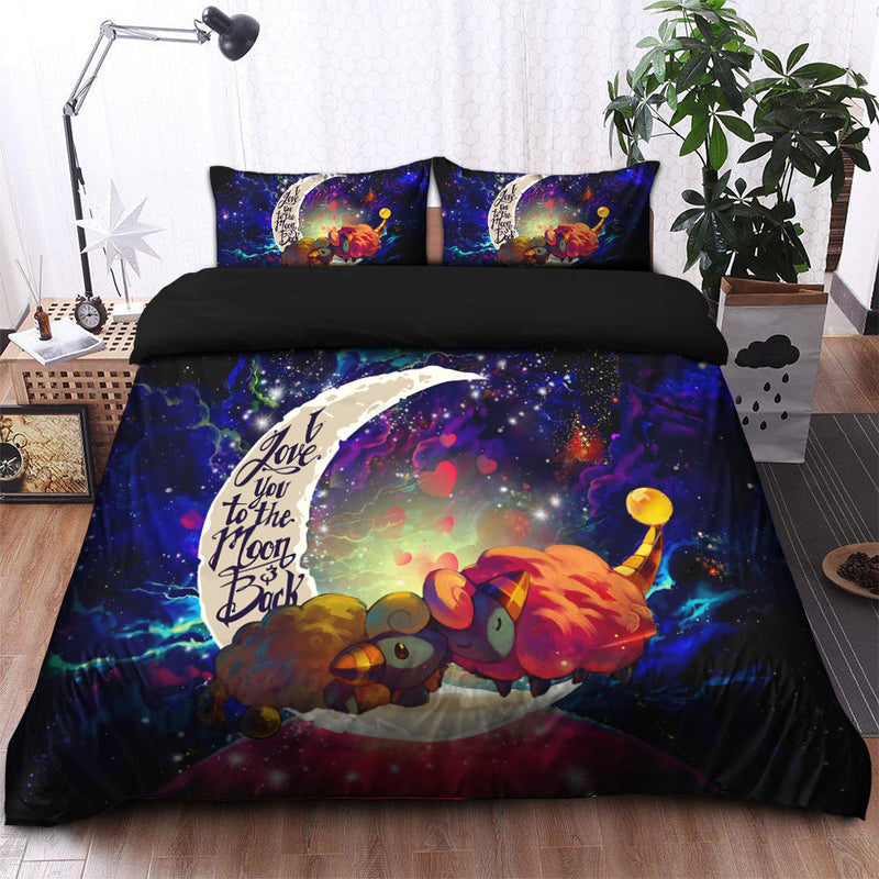 Mareep Pokemon Love You To The Moon Galaxy Bedding Set Duvet Cover And 2 Pillowcases Nearkii