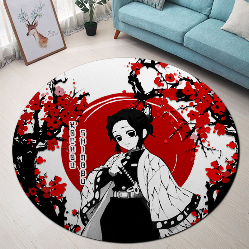 Shinobu Demon Slayer Japan Style Round Rug