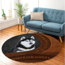 Siberian Hussky Dog Round Rug