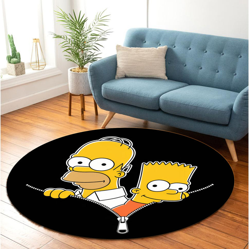 The Simpson Family Zipper Round Rug