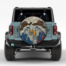 Cowboy Skull Skeleton Drinking Beer Stained Glass Jeep Car Spare Tire Cover