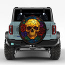 Skull Rose Stained Glass Jeep Car Spare Tire Cover