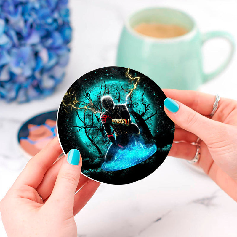 Spiderman BlackSuit No Way Home Moonlight Ceramic Decor Coaster - Gift Idea