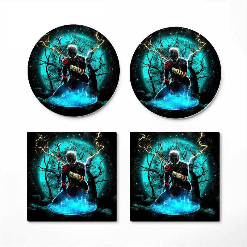 Spiderman BlackSuit No Way Home Moonlight Ceramic Decor Coaster - Gift Idea