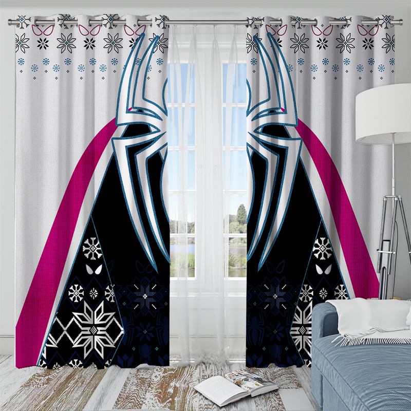 Spider Woman Christmas Window Curtain