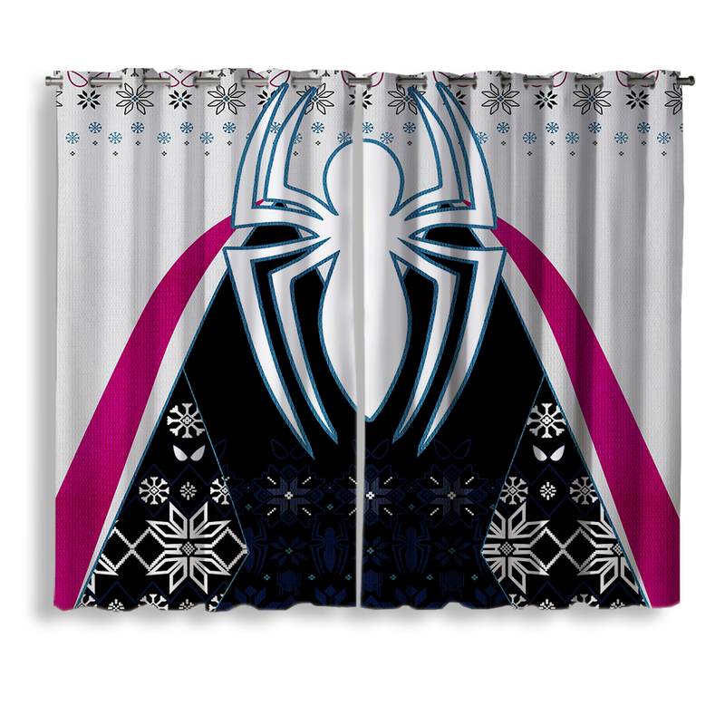 Spider Woman Christmas Window Curtain