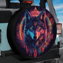 Spiritual Native American Wolf Jeep Car Spare Tire Cover