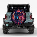 Spiritual Native American Wolf Jeep Car Spare Tire Cover