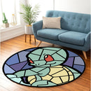 Pokemon Squirtle Stained Glass Round Rug
