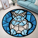 Squirtle Sunglasses Pokemon Stained Glass Round Rug