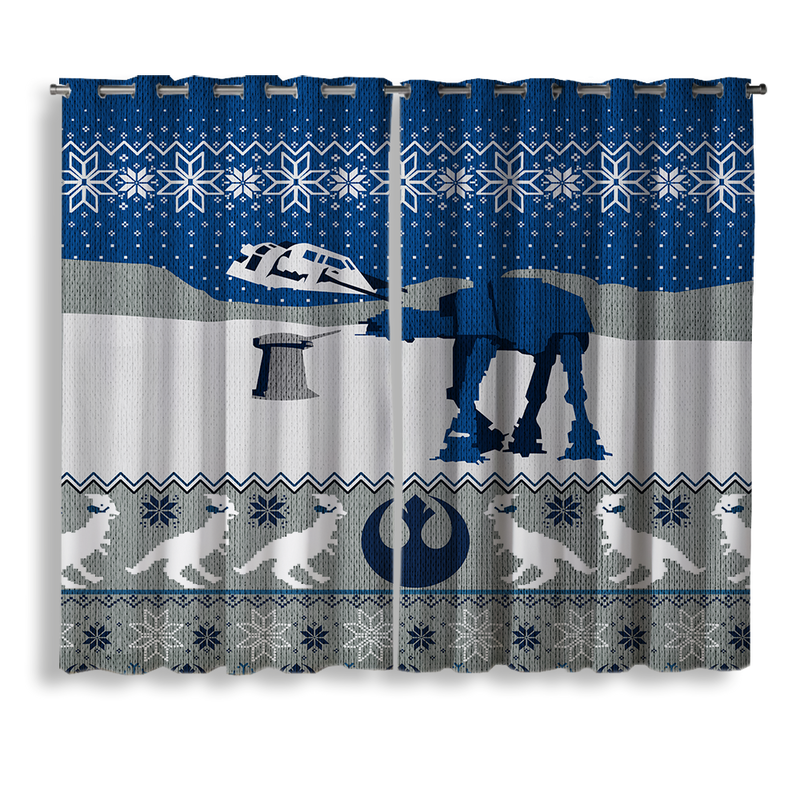 Star War Blue Window Curtain