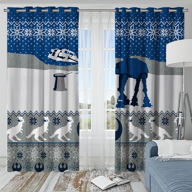 Star War Blue Window Curtain