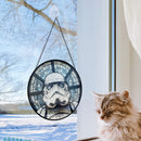 Stormtrooper Round Stained Glass Suncatcher