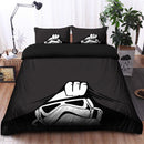 Stormtrooper Peek Under the Blanket Black Bedding Set
