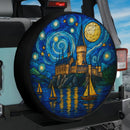 Starry Night Castle Stained Glass Jeep Car Spare Tire Cover