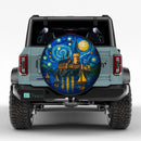 Starry Night Castle Stained Glass Jeep Car Spare Tire Cover