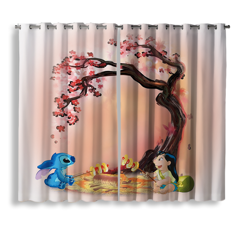 Stick And Lilo Cherry Blossom Window Curtain