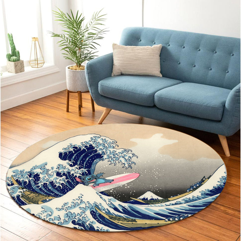 Stitch The Great Wave Japan Round Rug