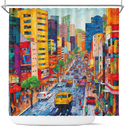 Street Colorfull Cartoon Shower Curtain