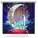 Suicune Pokemon Legendary Love You To The Moon Galaxy Shower Curtain Nearkii
