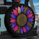 Colorful Sunflower Leopard Jeep Car Spare Tire Cover