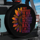 Sunflower Colorfull I Am The Storm Car Spare Tire Cover