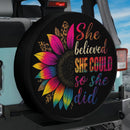 Sunflower Jeep Girl Leopard Car Spare Tire Cover