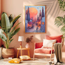 Dream City Watercolor - Living Room - Canvas Wall Art - Print - Wall Decor