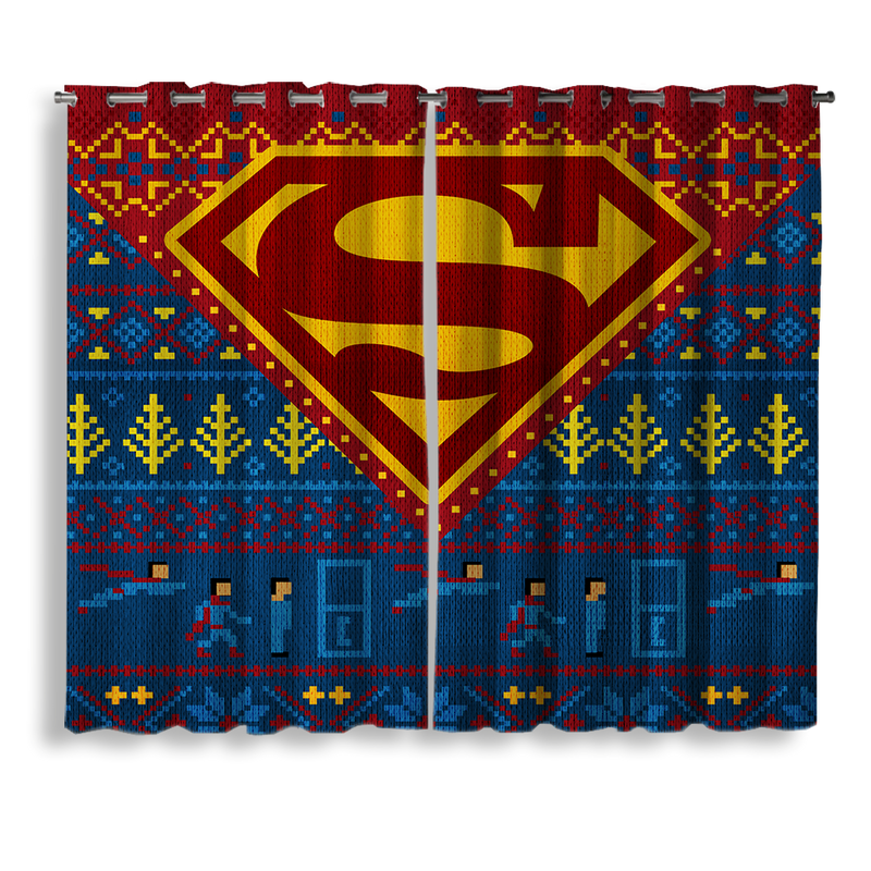 Superman S Christmas Window Curtain