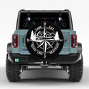 Take the Road Less Traveled Compass Mountain Jeep Car Spare Tire Cover