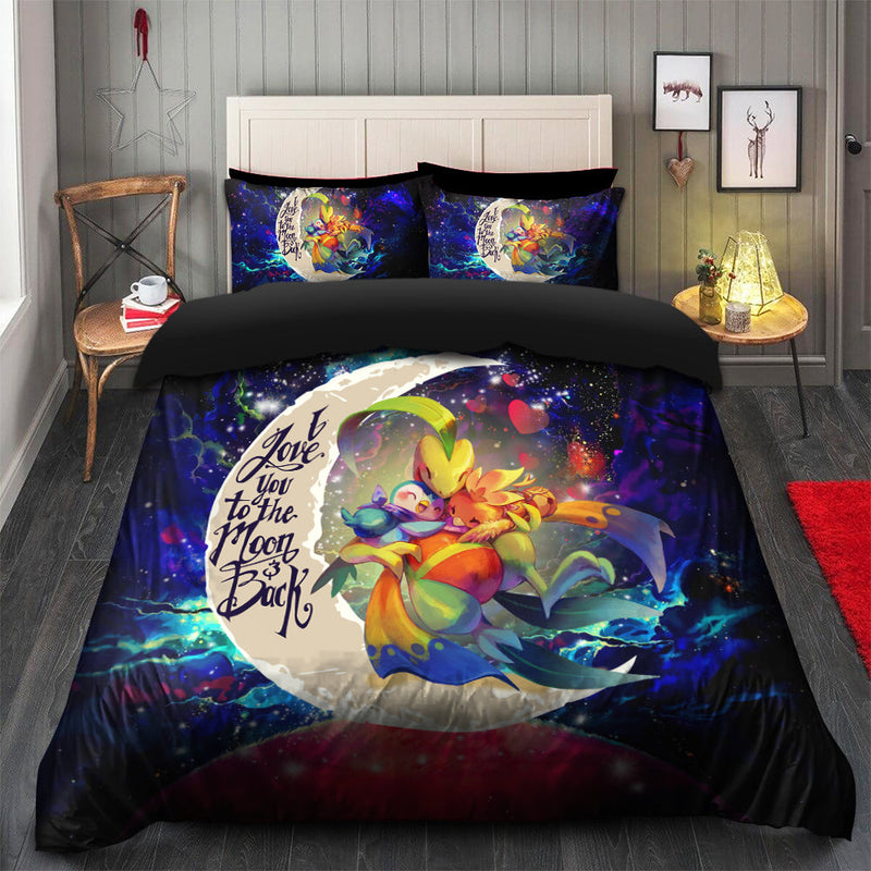 Torchic Grovyle Piplup Pokemon Love You To The Moon Galaxy Bedding Set Duvet Cover And 2 Pillowcases Nearkii