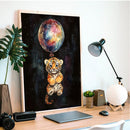 Tiger Galaxy Balloon Adventure - Living Room - Canvas Wall Art - Print - Wall Decor