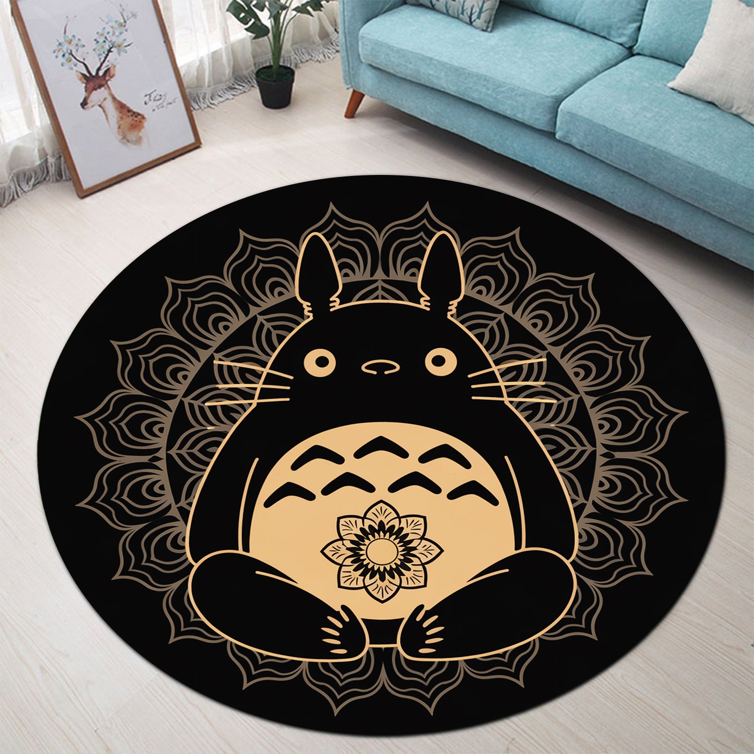 Toroto Rug Totoro Ghibli Studio Mandala Round Rug