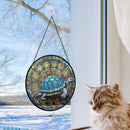 Tortoise Round Stained Glass Suncatcher