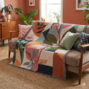 Colorful Leaf Modern Design Woven Throw Blanket